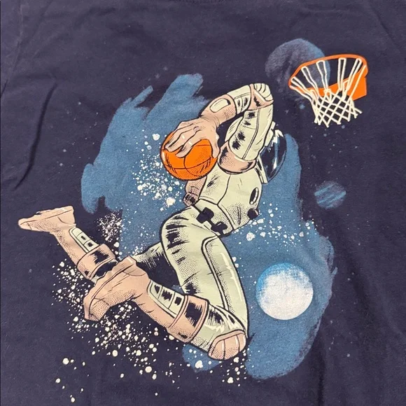 ☀️3 for $10☀️ Carter’s Outer Space Basketball Long Sleeve Shirt - Picture 2 of 4